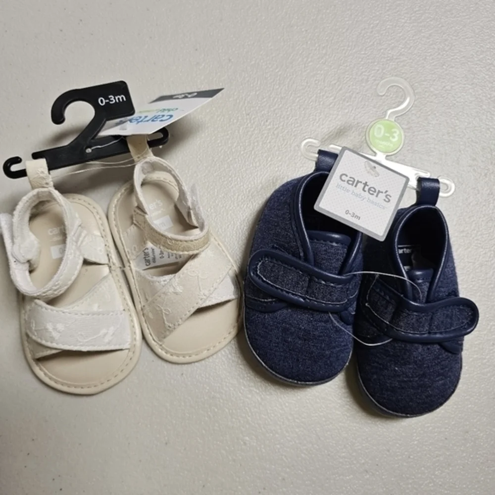 Carter's Little Baby‎ Basics Infant Newborn 0-3 Months Shoes Sandals Bundle